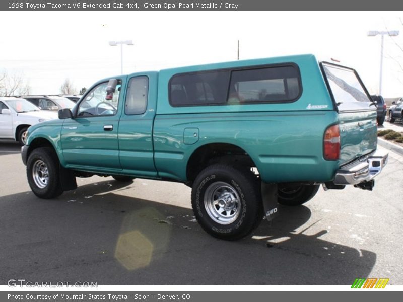 Green Opal Pearl Metallic / Gray 1998 Toyota Tacoma V6 Extended Cab 4x4