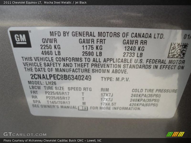 Mocha Steel Metallic / Jet Black 2011 Chevrolet Equinox LT