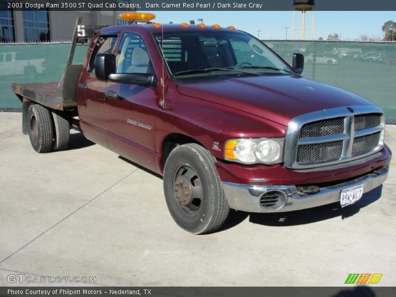 Dark Garnet Red Pearl / Dark Slate Gray 2003 Dodge Ram 3500 ST Quad Cab Chassis