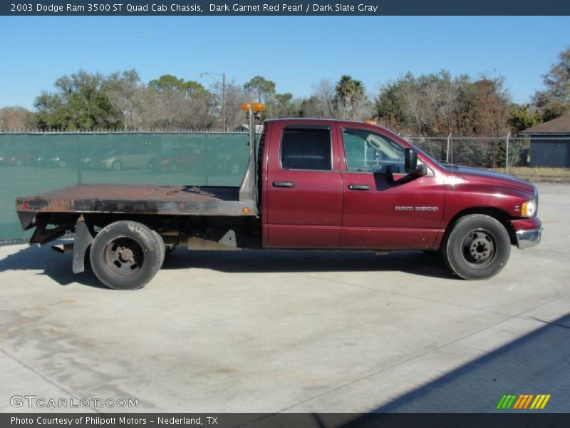 Dark Garnet Red Pearl / Dark Slate Gray 2003 Dodge Ram 3500 ST Quad Cab Chassis