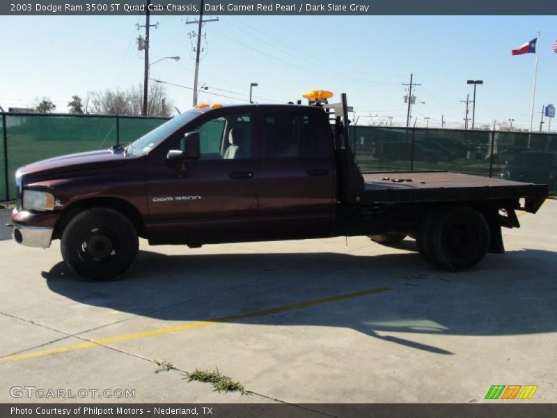 Dark Garnet Red Pearl / Dark Slate Gray 2003 Dodge Ram 3500 ST Quad Cab Chassis
