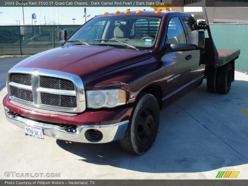 Dark Garnet Red Pearl / Dark Slate Gray 2003 Dodge Ram 3500 ST Quad Cab Chassis