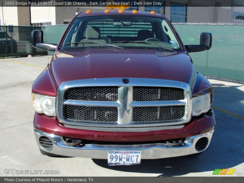 Dark Garnet Red Pearl / Dark Slate Gray 2003 Dodge Ram 3500 ST Quad Cab Chassis
