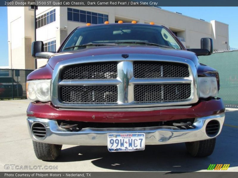 Dark Garnet Red Pearl / Dark Slate Gray 2003 Dodge Ram 3500 ST Quad Cab Chassis
