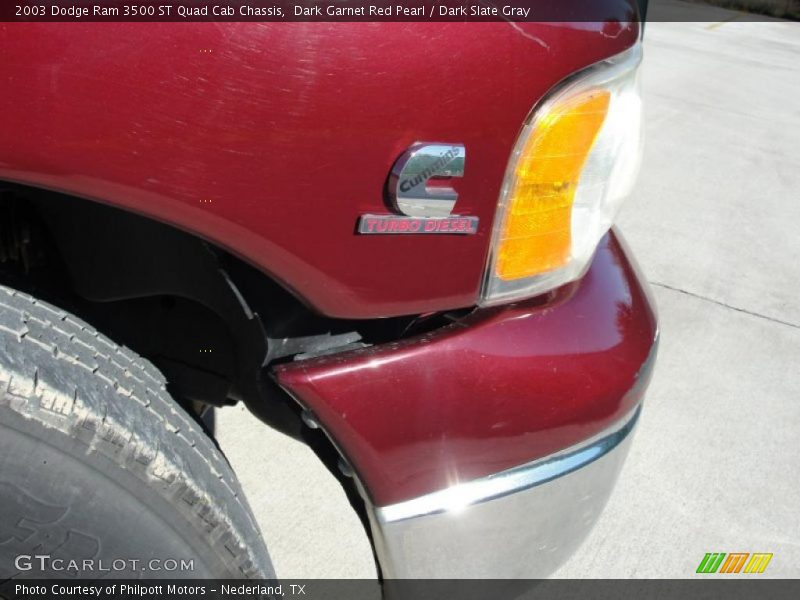 Dark Garnet Red Pearl / Dark Slate Gray 2003 Dodge Ram 3500 ST Quad Cab Chassis