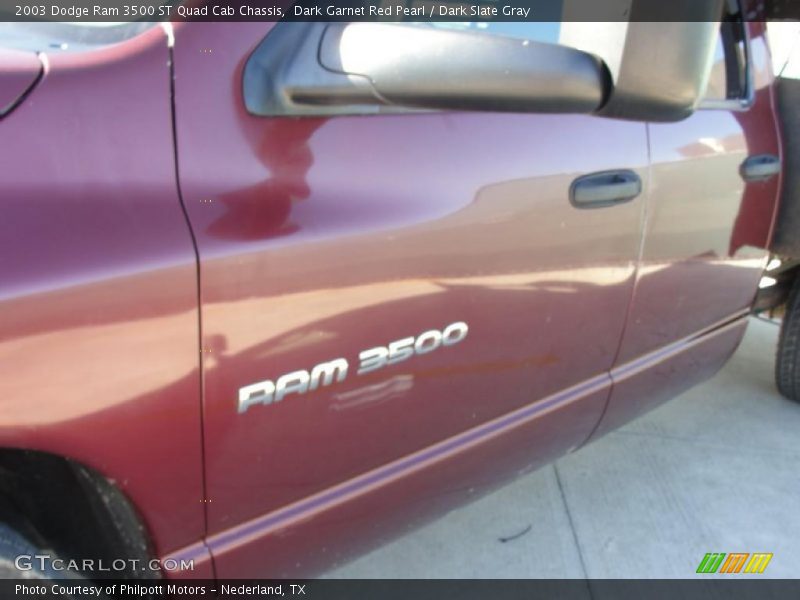 Dark Garnet Red Pearl / Dark Slate Gray 2003 Dodge Ram 3500 ST Quad Cab Chassis