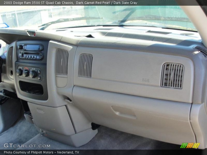 Dark Garnet Red Pearl / Dark Slate Gray 2003 Dodge Ram 3500 ST Quad Cab Chassis