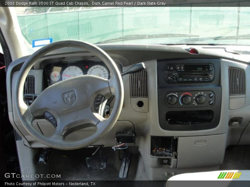 Dark Garnet Red Pearl / Dark Slate Gray 2003 Dodge Ram 3500 ST Quad Cab Chassis