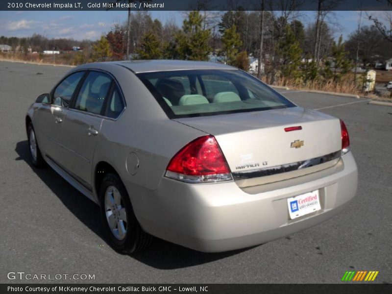 Gold Mist Metallic / Neutral 2010 Chevrolet Impala LT