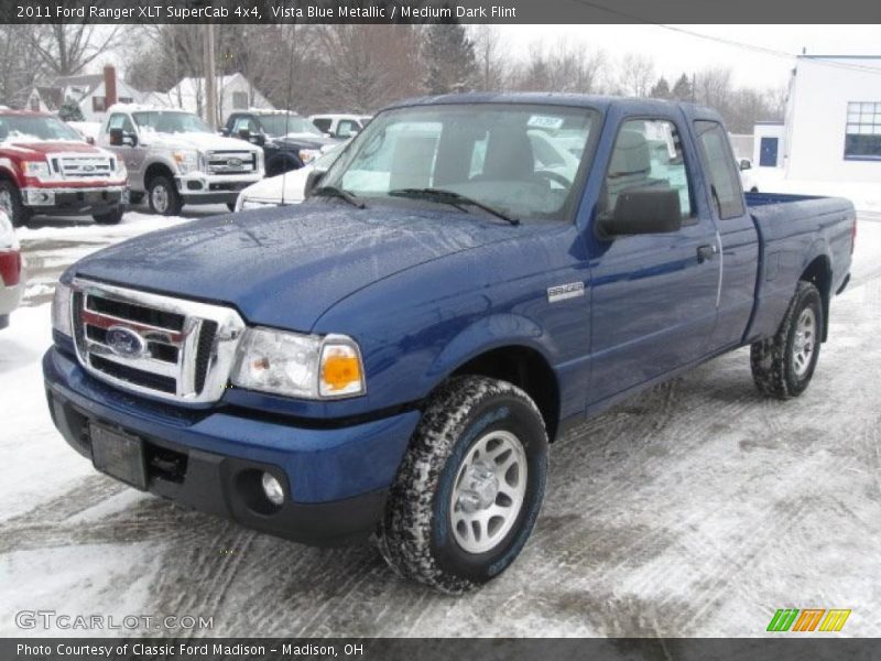 Vista Blue Metallic / Medium Dark Flint 2011 Ford Ranger XLT SuperCab 4x4