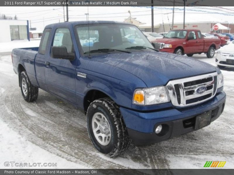 Vista Blue Metallic / Medium Dark Flint 2011 Ford Ranger XLT SuperCab 4x4