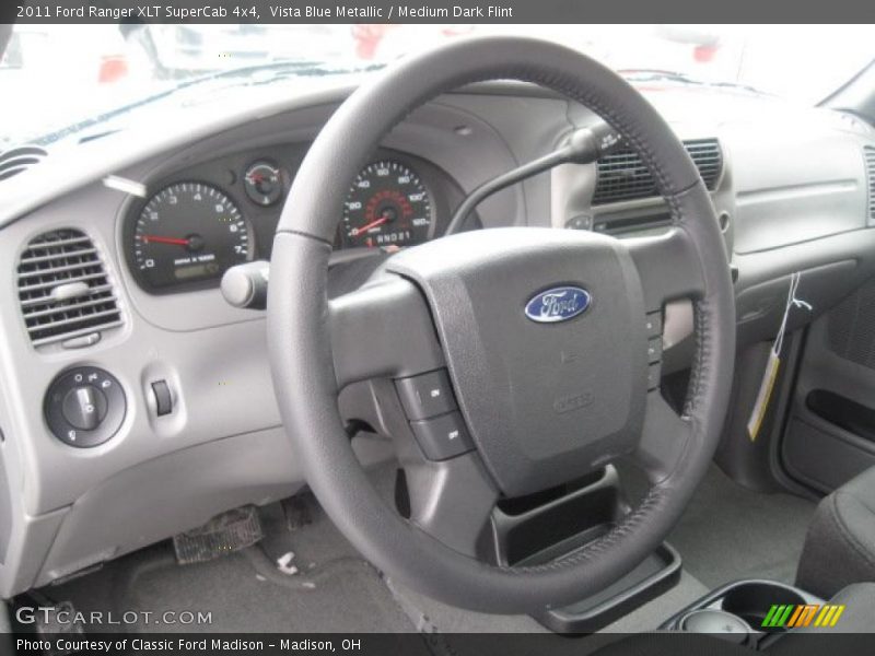 Vista Blue Metallic / Medium Dark Flint 2011 Ford Ranger XLT SuperCab 4x4