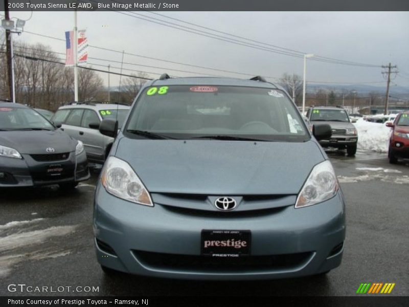 Blue Mirage Metallic / Stone 2008 Toyota Sienna LE AWD
