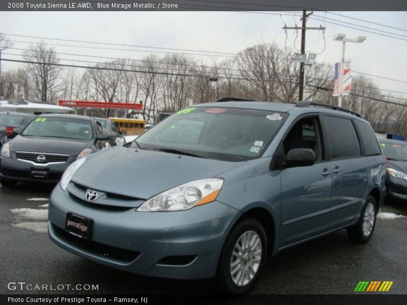 Blue Mirage Metallic / Stone 2008 Toyota Sienna LE AWD