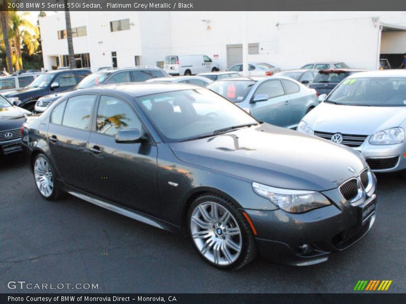 Platinum Grey Metallic / Black 2008 BMW 5 Series 550i Sedan