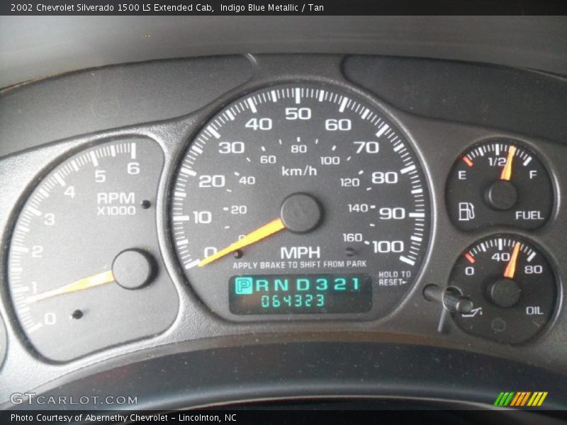 Indigo Blue Metallic / Tan 2002 Chevrolet Silverado 1500 LS Extended Cab