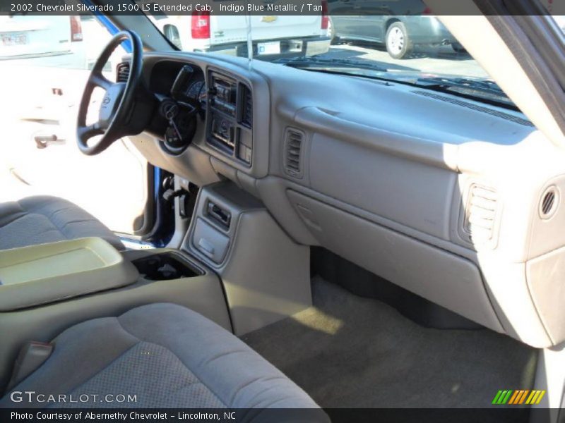 Indigo Blue Metallic / Tan 2002 Chevrolet Silverado 1500 LS Extended Cab