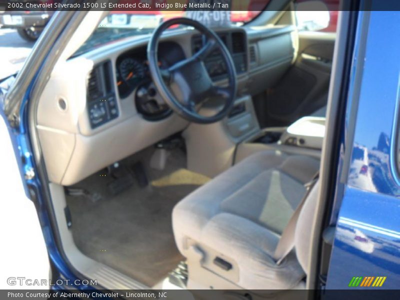 Indigo Blue Metallic / Tan 2002 Chevrolet Silverado 1500 LS Extended Cab