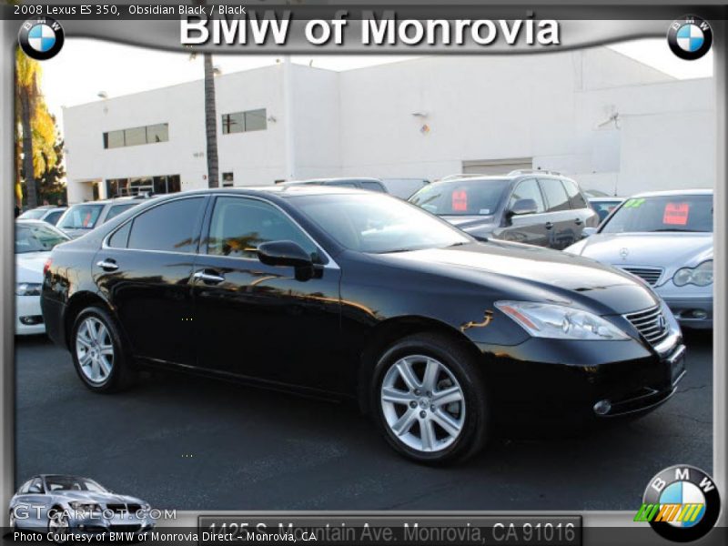 Obsidian Black / Black 2008 Lexus ES 350