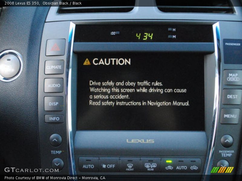 Obsidian Black / Black 2008 Lexus ES 350