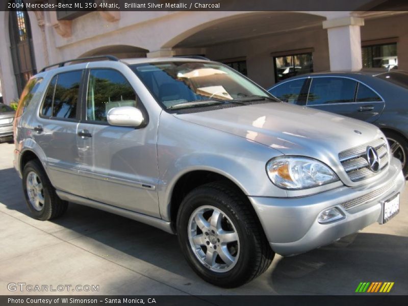 Brilliant Silver Metallic / Charcoal 2004 Mercedes-Benz ML 350 4Matic