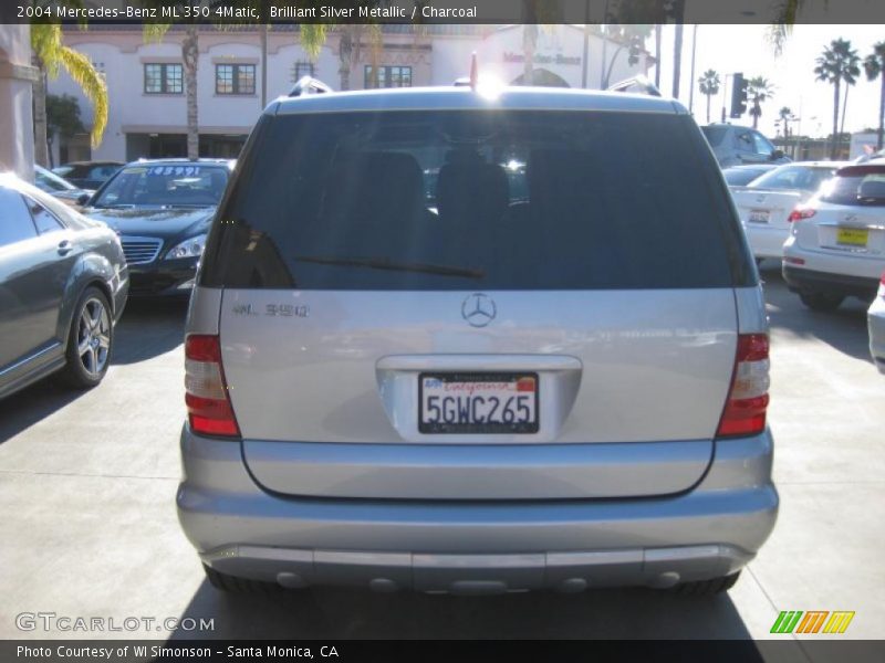Brilliant Silver Metallic / Charcoal 2004 Mercedes-Benz ML 350 4Matic