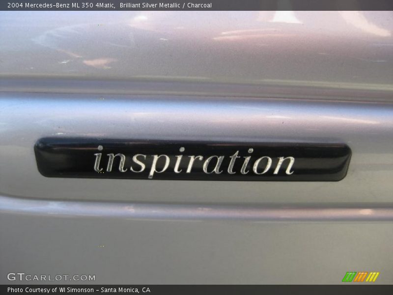 Brilliant Silver Metallic / Charcoal 2004 Mercedes-Benz ML 350 4Matic
