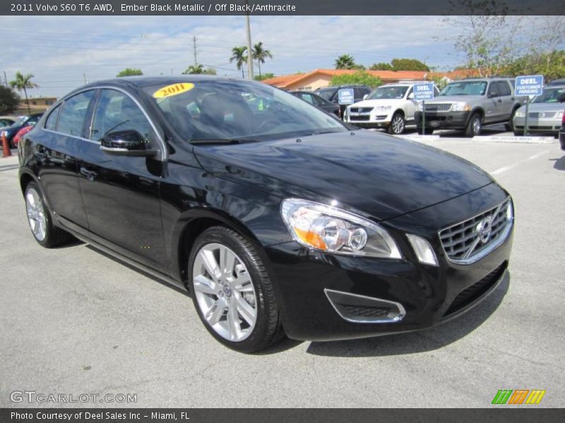 Ember Black Metallic / Off Black/Anthracite 2011 Volvo S60 T6 AWD