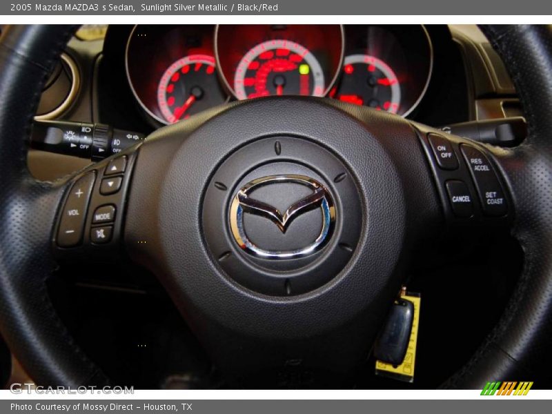 Sunlight Silver Metallic / Black/Red 2005 Mazda MAZDA3 s Sedan