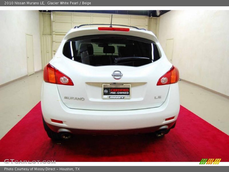 Glacier White Pearl / Beige 2010 Nissan Murano LE