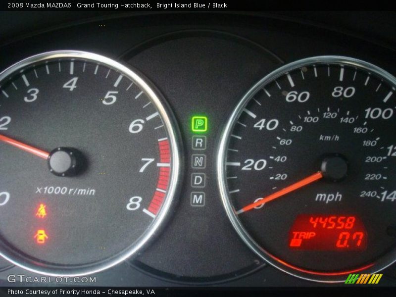 Bright Island Blue / Black 2008 Mazda MAZDA6 i Grand Touring Hatchback