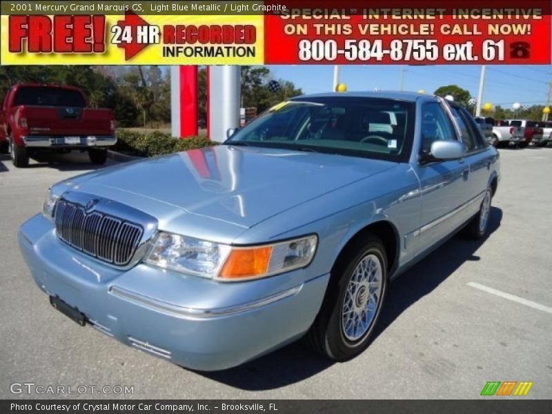 Light Blue Metallic / Light Graphite 2001 Mercury Grand Marquis GS
