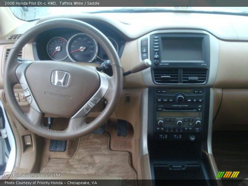 Taffeta White / Saddle 2008 Honda Pilot EX-L 4WD