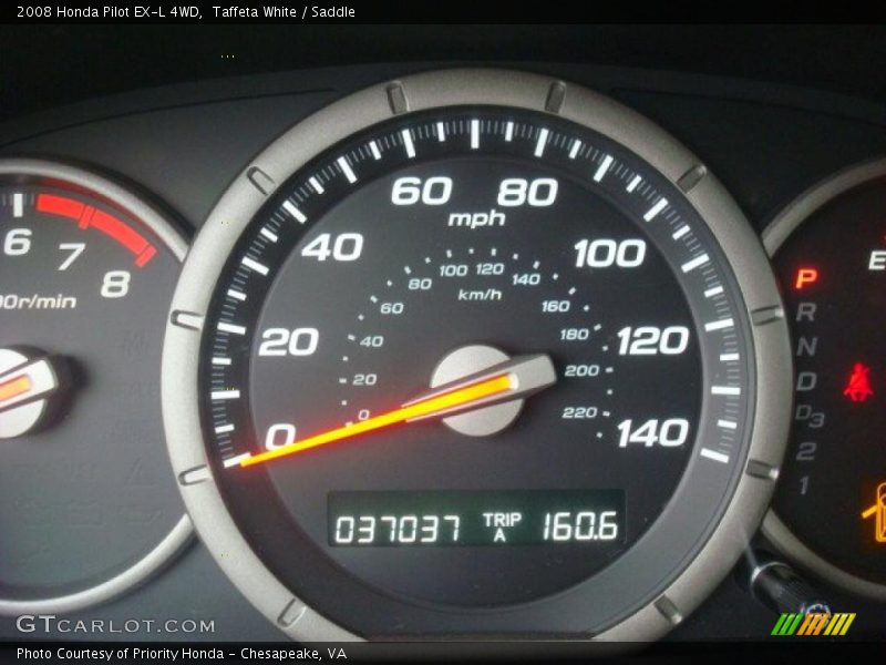 Taffeta White / Saddle 2008 Honda Pilot EX-L 4WD