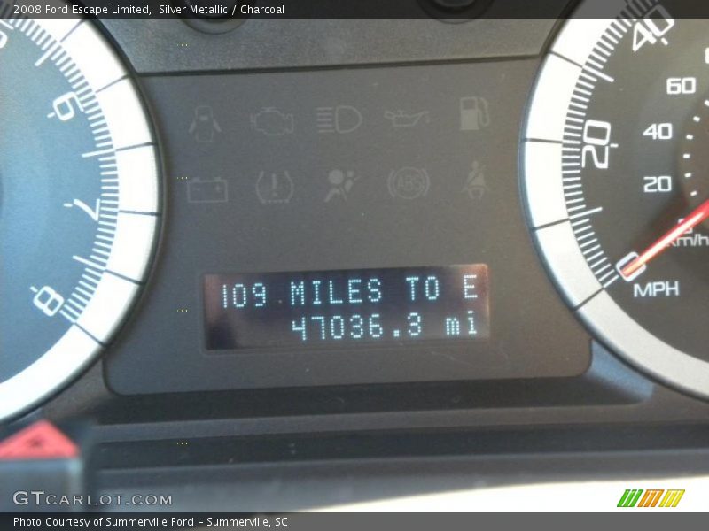 Silver Metallic / Charcoal 2008 Ford Escape Limited