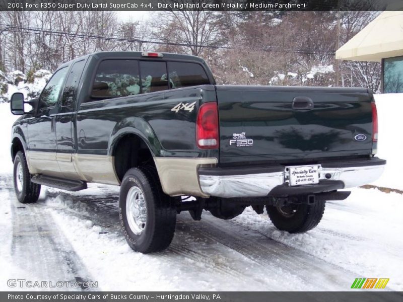 Dark Highland Green Metallic / Medium Parchment 2001 Ford F350 Super Duty Lariat SuperCab 4x4
