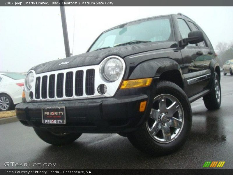 Black Clearcoat / Medium Slate Gray 2007 Jeep Liberty Limited