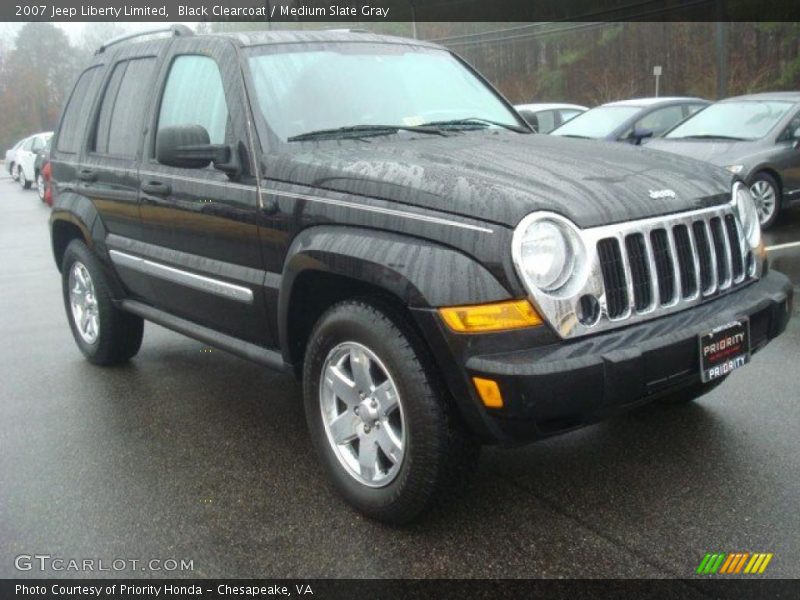 Black Clearcoat / Medium Slate Gray 2007 Jeep Liberty Limited