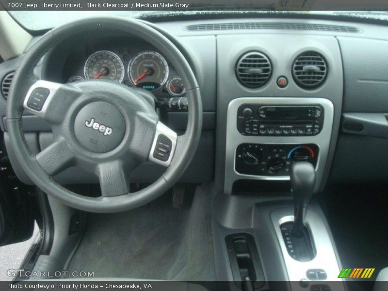 Black Clearcoat / Medium Slate Gray 2007 Jeep Liberty Limited