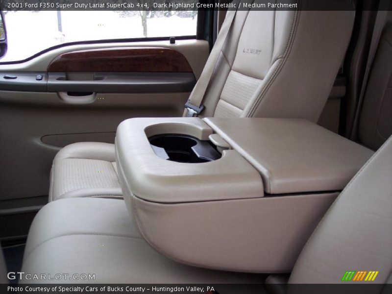 Dark Highland Green Metallic / Medium Parchment 2001 Ford F350 Super Duty Lariat SuperCab 4x4