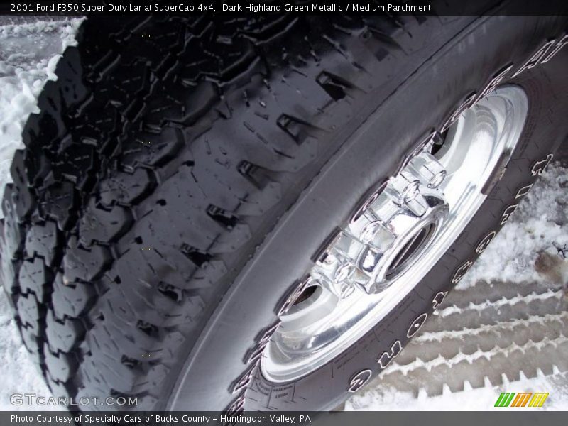 Dark Highland Green Metallic / Medium Parchment 2001 Ford F350 Super Duty Lariat SuperCab 4x4