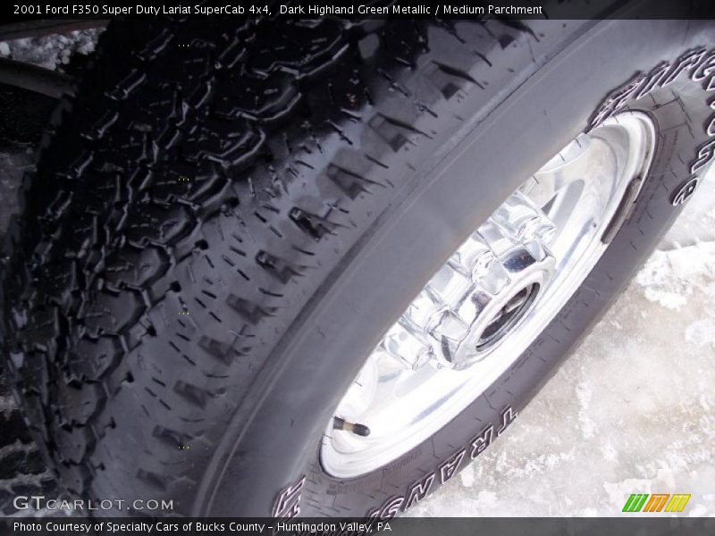 Dark Highland Green Metallic / Medium Parchment 2001 Ford F350 Super Duty Lariat SuperCab 4x4