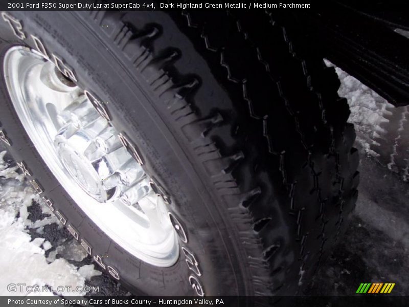 Dark Highland Green Metallic / Medium Parchment 2001 Ford F350 Super Duty Lariat SuperCab 4x4