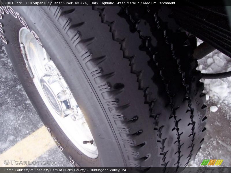 Dark Highland Green Metallic / Medium Parchment 2001 Ford F350 Super Duty Lariat SuperCab 4x4