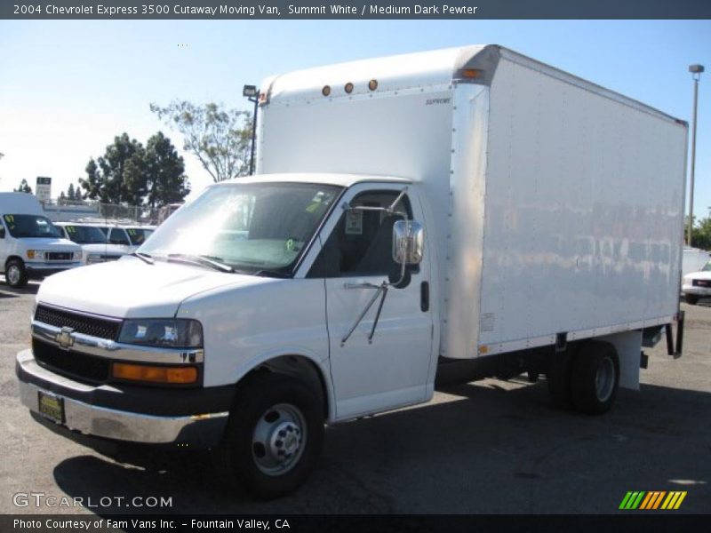 Summit White / Medium Dark Pewter 2004 Chevrolet Express 3500 Cutaway Moving Van