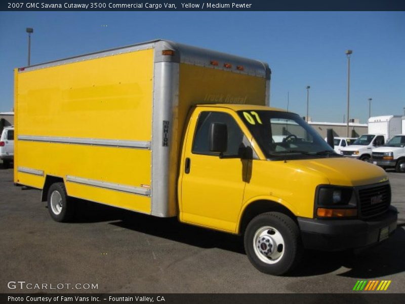 Yellow / Medium Pewter 2007 GMC Savana Cutaway 3500 Commercial Cargo Van