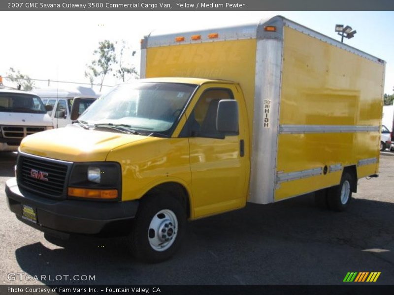Yellow / Medium Pewter 2007 GMC Savana Cutaway 3500 Commercial Cargo Van