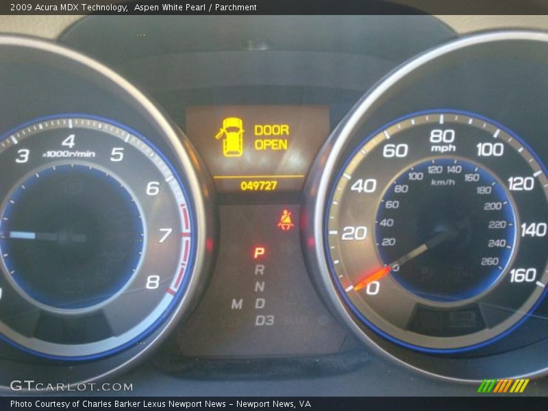 Aspen White Pearl / Parchment 2009 Acura MDX Technology