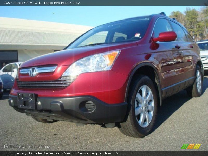 Tango Red Pearl / Gray 2007 Honda CR-V EX-L