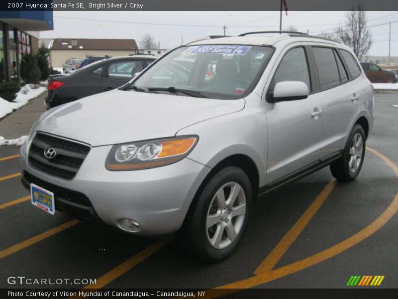 Bright Silver / Gray 2007 Hyundai Santa Fe SE